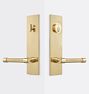 Trask Lever Handle Exterior Door Set, Aged Brass