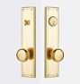 Vincent Exterior Door Set, Knob - Traditional Lock - Aged Brass