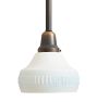 Pendant with Vintage Embossed Blue Stripe Painted Shade