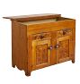 Vintage Wooden Lift Top Storage Cabinet with 2 Drawers and Original Hardware