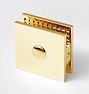 Wall Mount Shower Glass Clamp, Unlacquered Brass