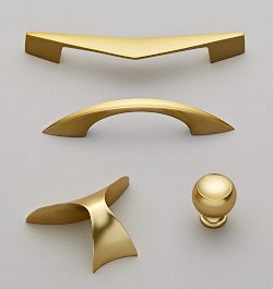 mid century modern dresser hardware Mid Century Modern Drawer Pulls 5 1/2" Bore Gray Gold Lot Of 4 KBC 1098
