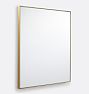 Open Box: Rectangle Floating Metal Framed Mirror (36" x 42") - Aged Brass