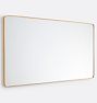 Open Box: Double Vanity Rounded Rectangle Metal Framed Mirror, 66" x 36" - Aged Brass