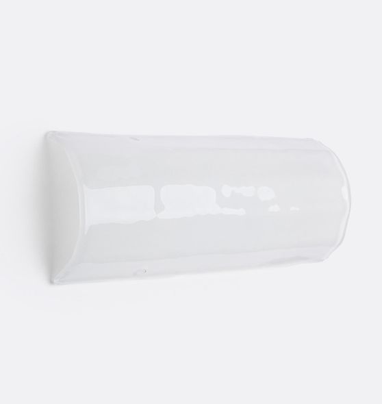 16" Pearl White Fluted Glass by Rejuvenation