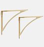 Open Box: Arched Shelf Brackets (10"), Set of 2 - Unlacquered Brass