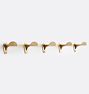 Half Moon 5 Hook Rack, Unlacquered Brass