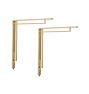 Stepped Shelf Bracket Set, 8" - Aged Brass