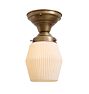 Semi Flush with Vintage Opaque Fluted Shade
