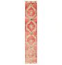 Vintage Turkish Wool Hand-Knotted Medallion Red Runner 12'2" x 2'9"