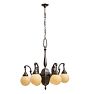 Vintage Coloinal Revival Chandelier with Opaque Globe Shades
