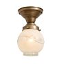 Semi Flush with Vintage Vine Etched Shade