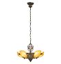 Vintage Art Deco Ornate Iron Chandelier with Slipper Shades