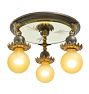 Vintage Art Deco Etched Mirrored Flush Mount