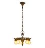 Vintage Art Deco Painted Ornate Brass  Chandelier
