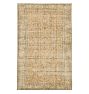 Vintage Turkish Wool Hand-Knotted Allover Yellow Area Rug 10'9" x 6'9"