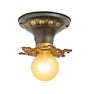 Vintage Classical Revival Flush Mount with Painted Collar