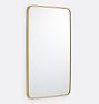 Open Box: Rounded Rectangle Metal Framed Mirror, French Cleat (20"W x  36"H) - Aged Brass