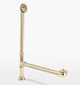 Free Standing Tub Lift & Turn Waste and Overflow - Lacquered Brass