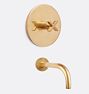 West Slope Pressure Balanced Tub Filler, Aged Brass