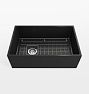Frost Fireclay Single Offset Kitchen Sink - 30" x 19" 10" - Gray
