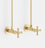 Howell Faucet Supply Line - Cross Handle - 1/2" Compression - Aged Brass