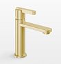San Elijo Lever Handle Single Hole Bathroom Faucet, Satin Brass PVD