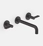 Cayucos Lever Handle Widespread Wall Mount Faucet, 6-12" - Matte Black