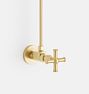 Howell Toilet Supply Line - Cross Handle - 1/2" Compression - Aged Brass