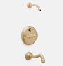 Connor Shower Set Pressure Balance Shower/Tub Trim Lever Handle CP PVD