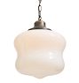 Pendant with Vintage Schoolhouse Organic Shaped Opal Glass Shade