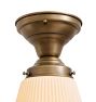 Semi Flush with Vintage Opaque Fluted Shade