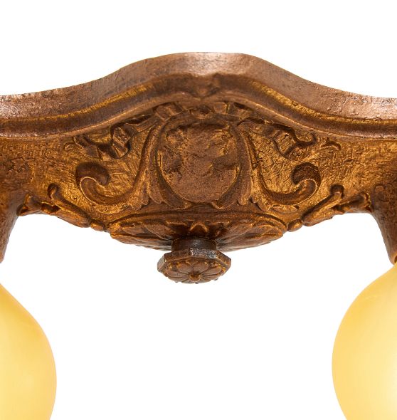 Vintage Art Deco Iron Flush Mount by Rejuvenation