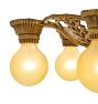 Vintage Art Deco Iron Semi Flush Mount with Floral Motifs