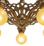 Vintage Art Deco Ornate Brass  Chandelier