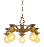 Vintage Art Deco Ornate Iron Chandelier