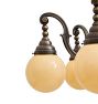 Vintage Coloinal Revival Chandelier with Opaque Globe Shades