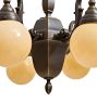 Vintage Coloinal Revival Chandelier with Opaque Globe Shades