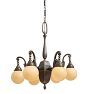 Vintage Coloinal Revival Chandelier with Opaque Globe Shades