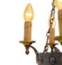 Vintage Colonial Revival Steel and Brass ring Chandelier