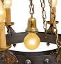 Vintage Colonial Revival Steel and Brass ring Chandelier