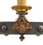 Vintage Colonial Revival Steel and Brass ring Chandelier