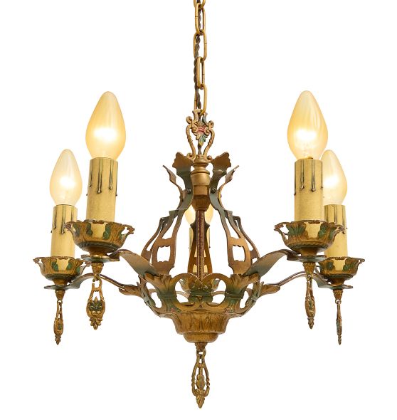 Vintage Romance Revival Painted Cast Chandelier by Rejuvenation
