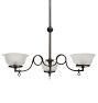 Vintage Victorian 3 Light Chandelier with Wheel Cut Shades