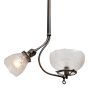 Vintage Victorian Brass Two Light Pendant