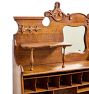 Vintage Victorian Secretary Desk with Mirror and Carved Scrollwork