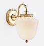 Radner Single Decorative Sconce Aged Brass 3.25in Fitter Acorn 6.5in Shade Cased White