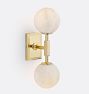 Summit Linear Decorative Sconce Aged Brass 6in Globe Shade Alabaster