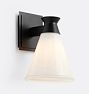 Pika Sconce Single Oil Rubbed Bronze Cone Shade Glass Cased White