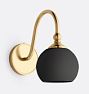 Theo Single Decorative Sconce Aged Brass 6in Ball Shade Matte Black